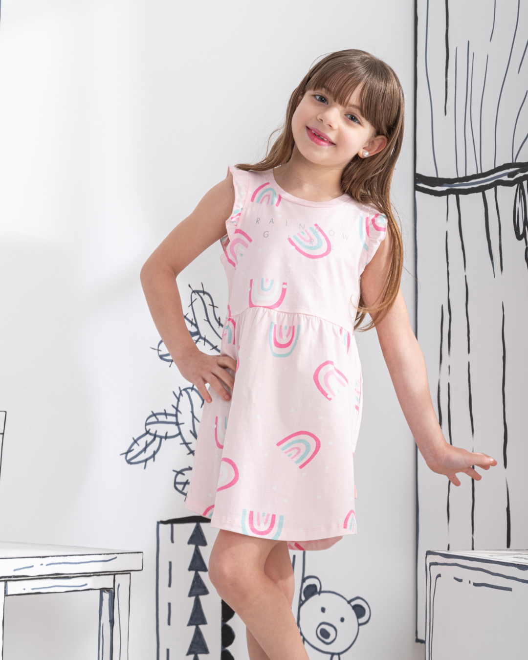 Rainbow Girl فستان بناتي