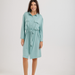 Women's Short Sleeve Shirt with Buttons, Chest Pockets, and Waist Tie