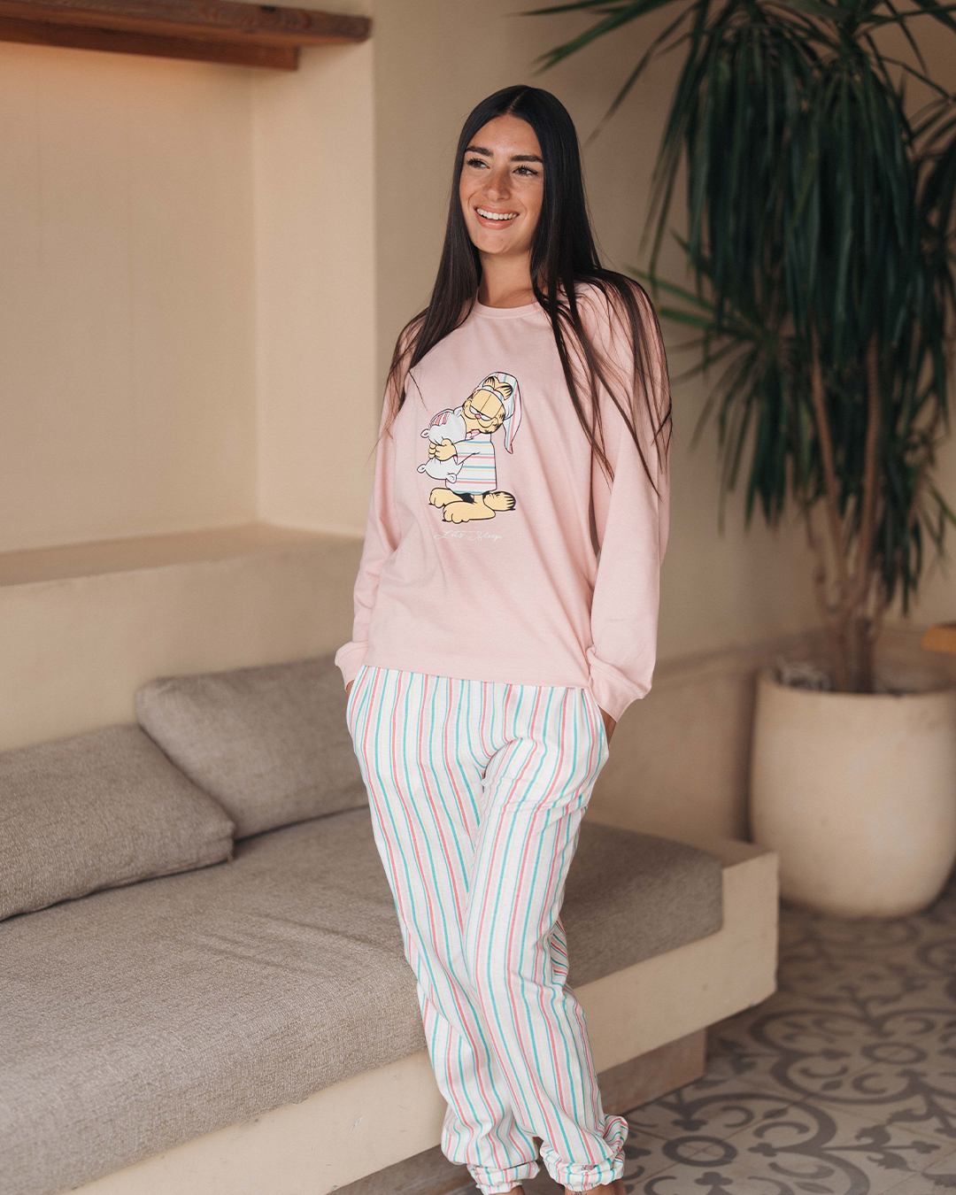 Lets Sleep Women's Cotton Long Sleeve Pajamas * Stripe Pants