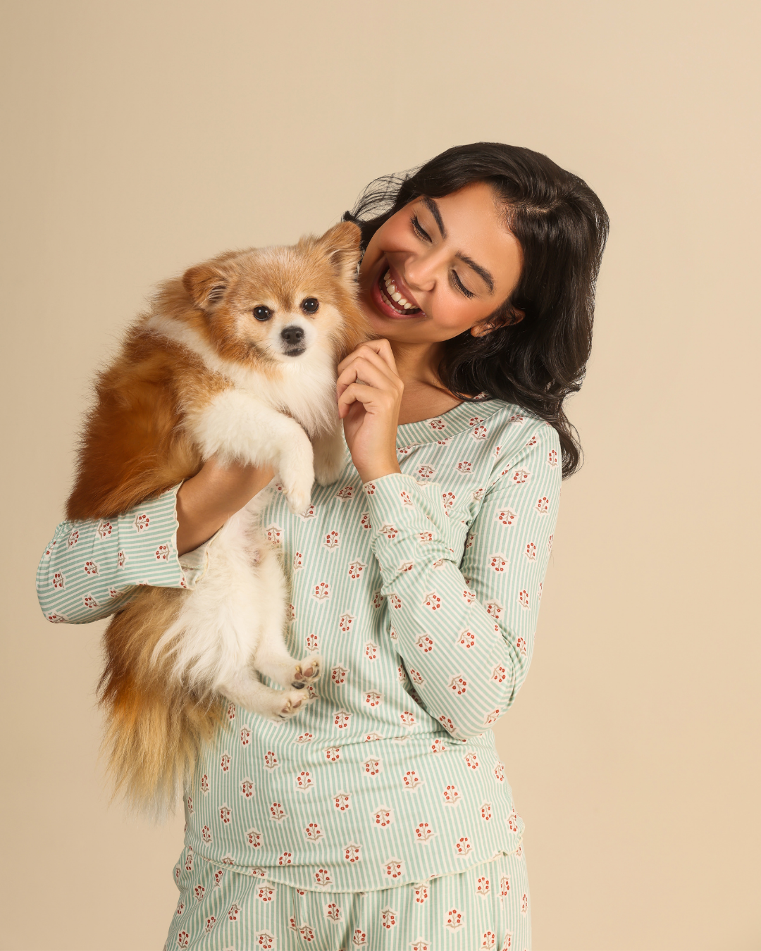 Women Pajama in Floral stripes