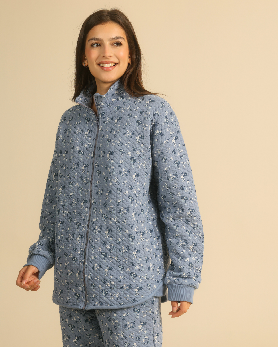 Floral Quilted Women Pajama in snow Colors