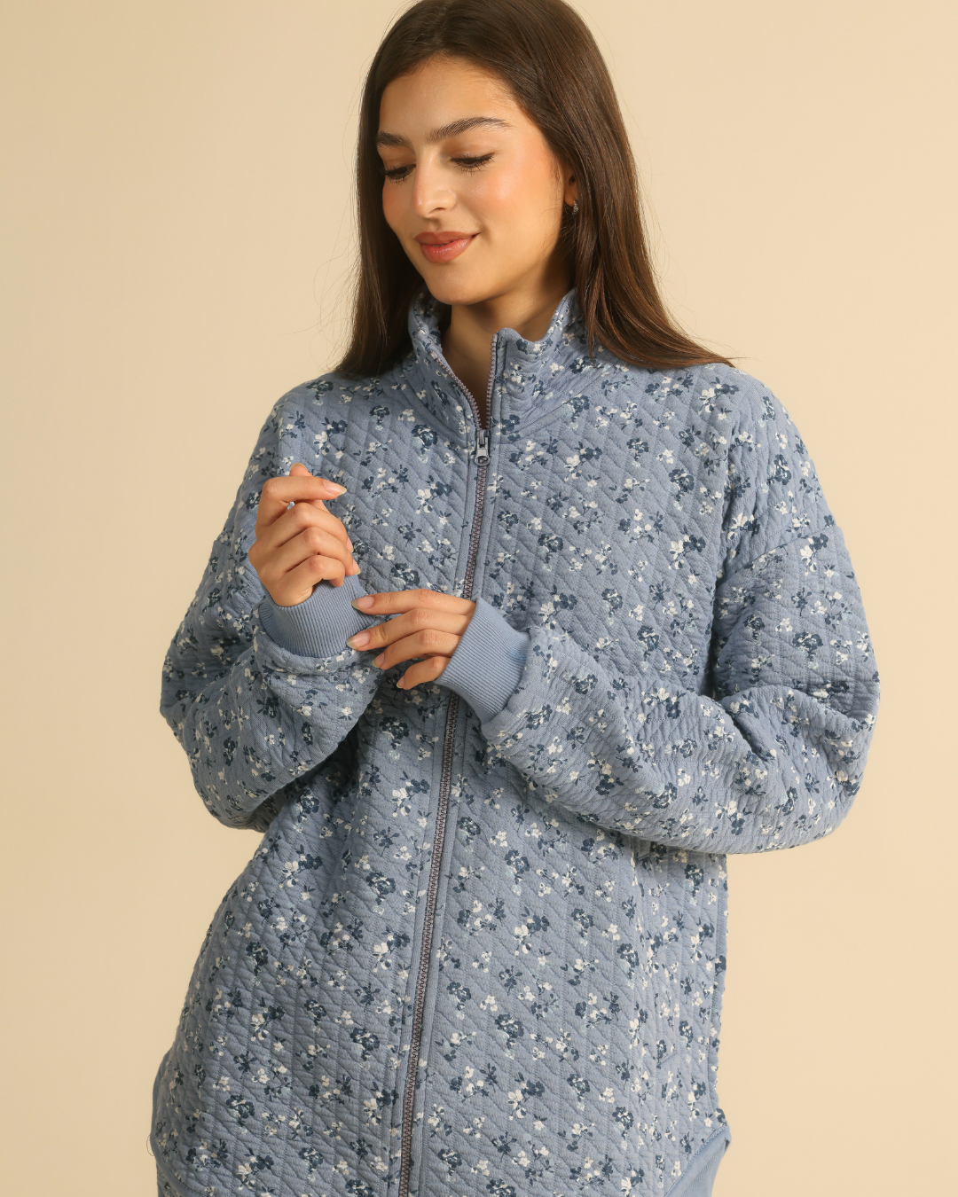 Floral Quilted Women Pajama in snow Colors