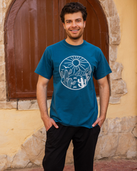 road and sun men's pajamas, half sleeves and pentacourt