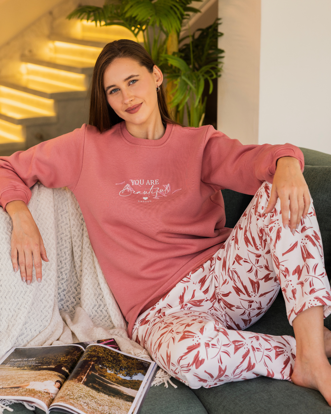 Beautiful enough بيجاما حريمي ميلتون بكم و بنطلون