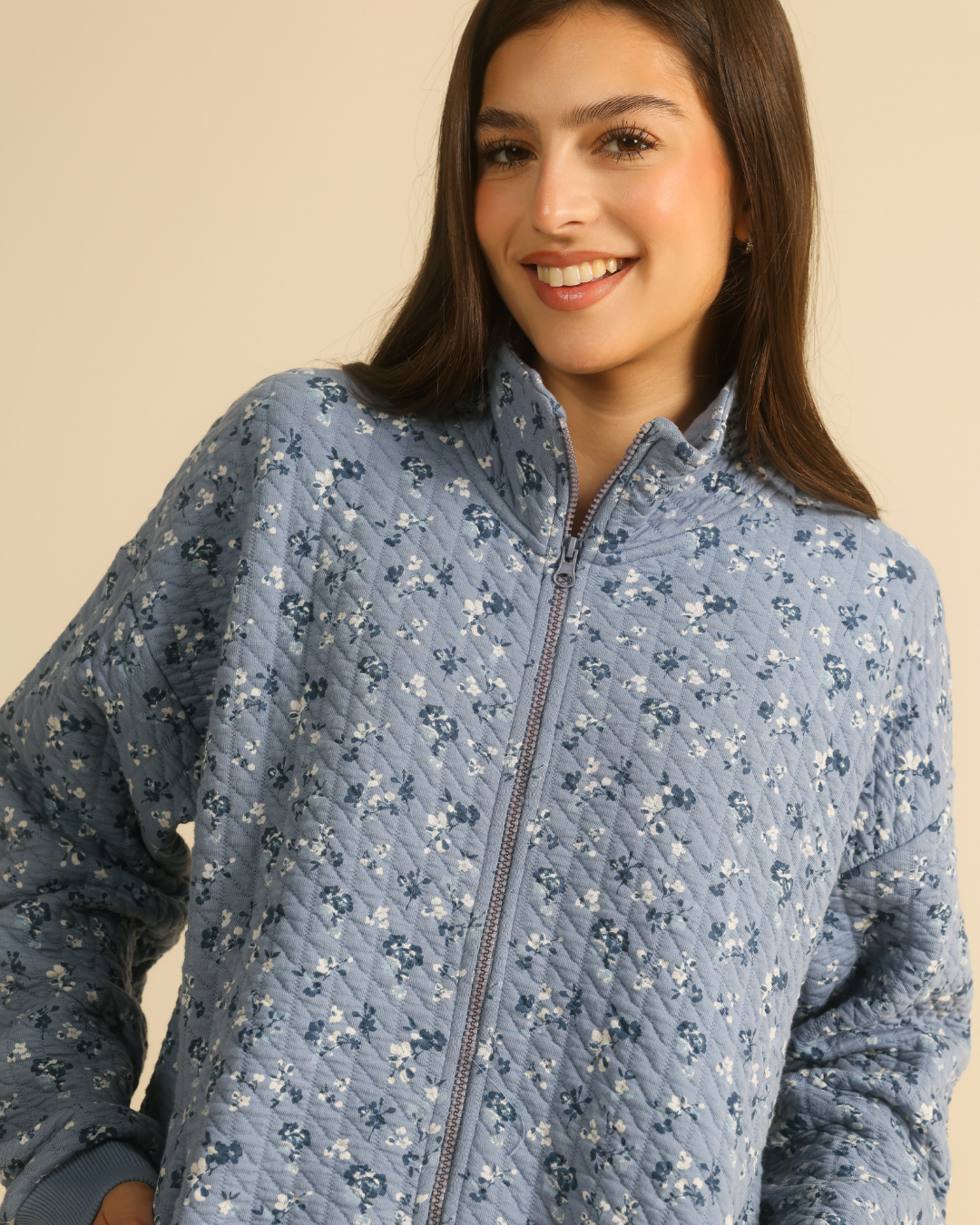 Floral Quilted Women Pajama in snow Colors