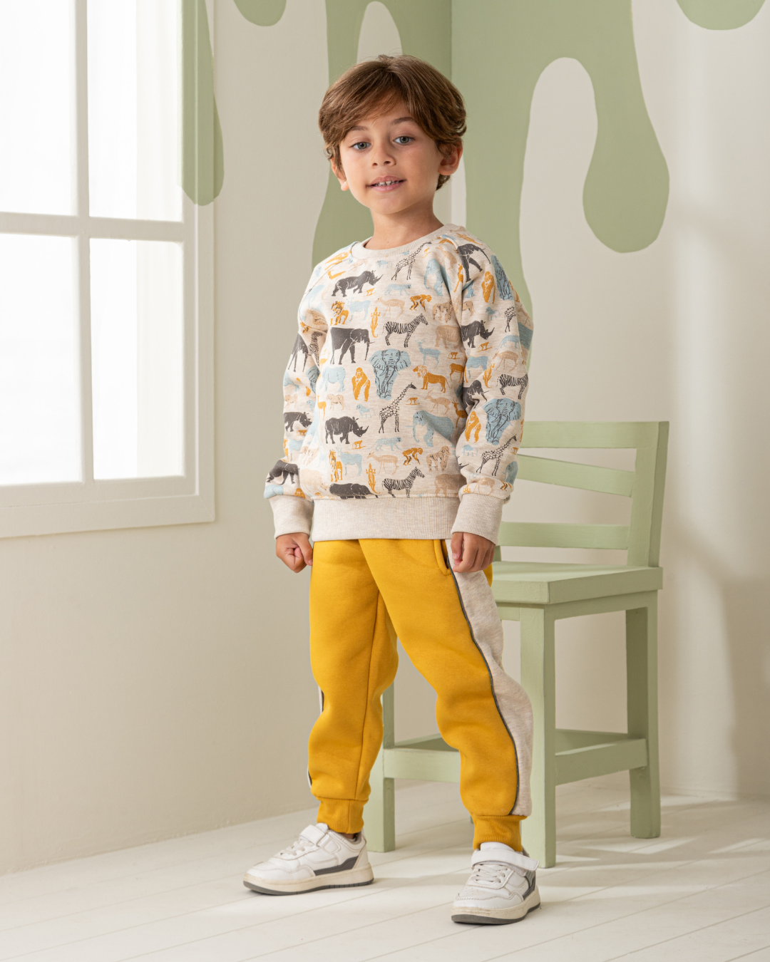 Zoo Animals Boys' Melton Cotton Pajamas