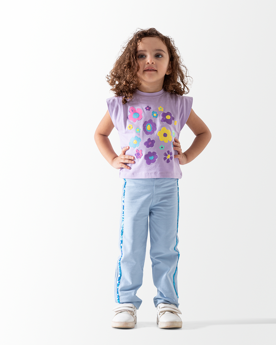 Girls' Baby Set Many Flowers