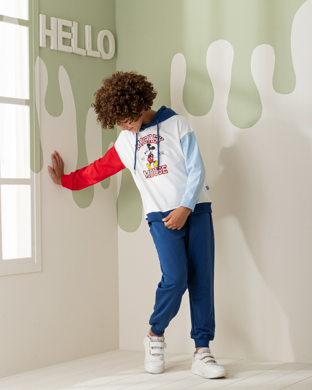 Mickey Mouse بيجاما اولادي سويتشرت وبنطلون قطن