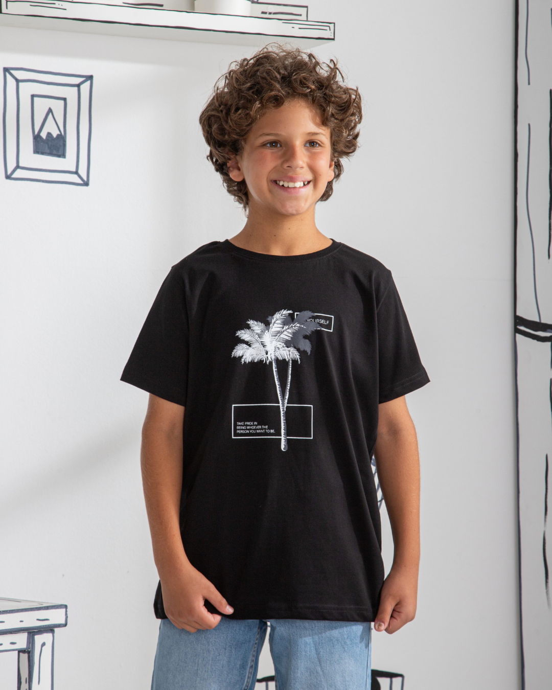 Palm tree تيشرت أولادي نص كم