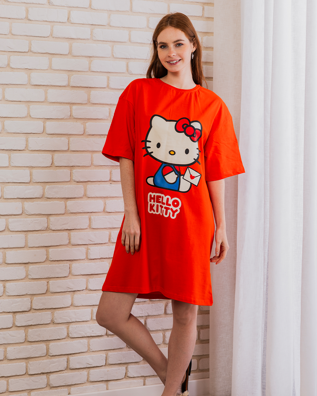 HELLO KITTY نايت شيرت حريمي نص كم قصير