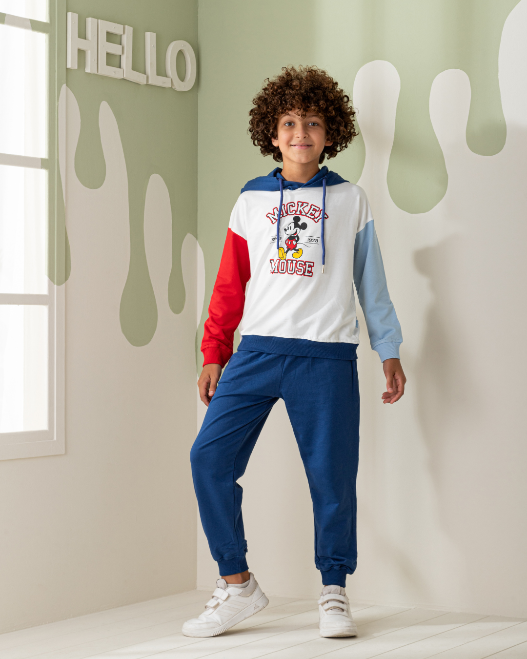 Mickey Mouse بيجاما اولادي سويتشرت وبنطلون قطن