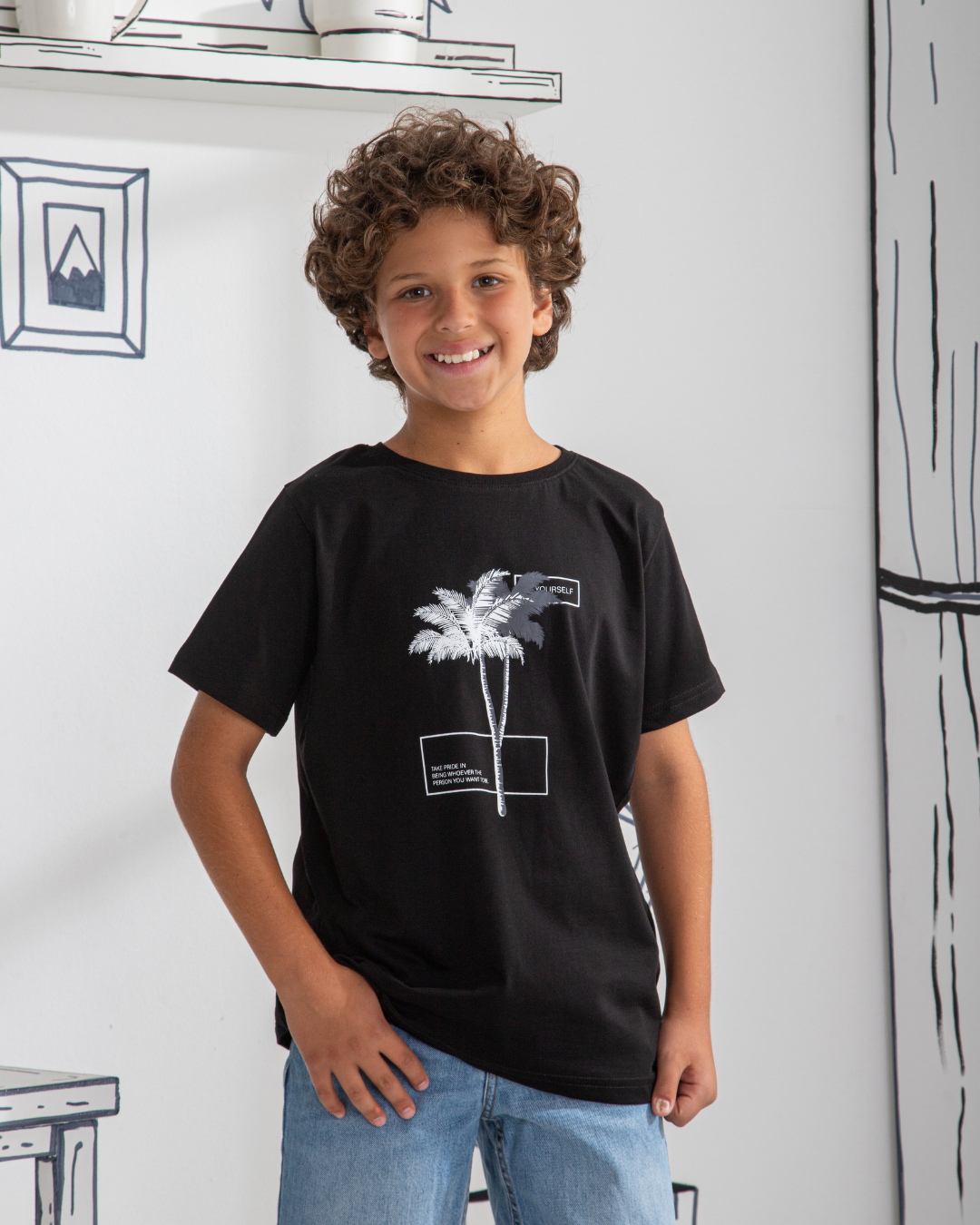 Palm tree تيشرت أولادي نص كم