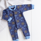 My children's jumpsuit with clouds, sun and moon