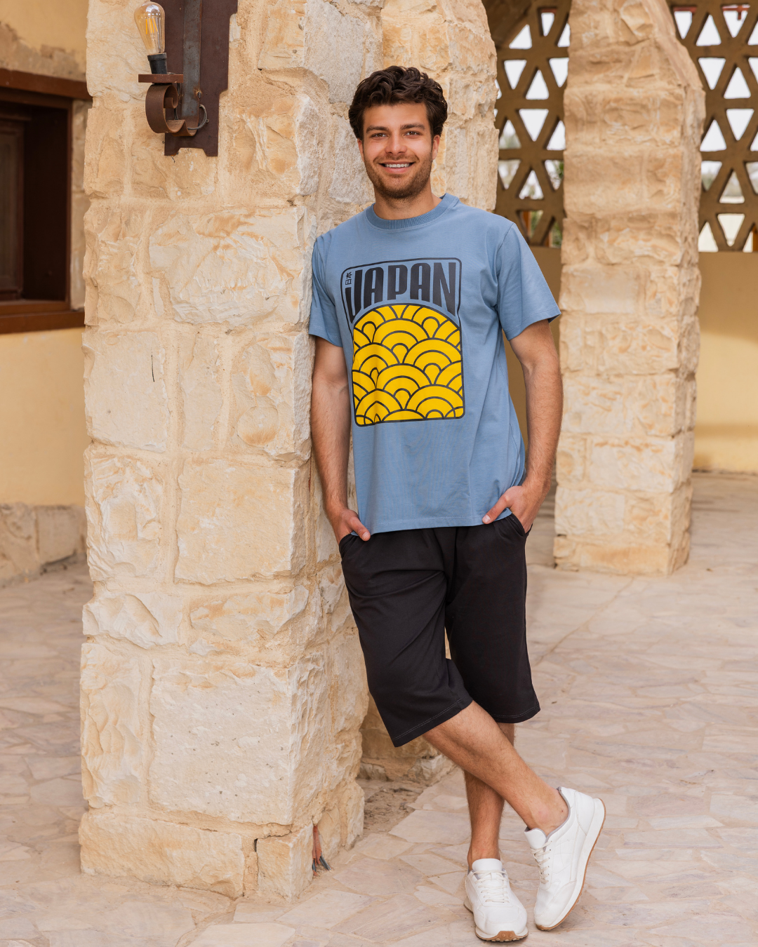 japan بيجاما رجالي نص كم و بنتكور