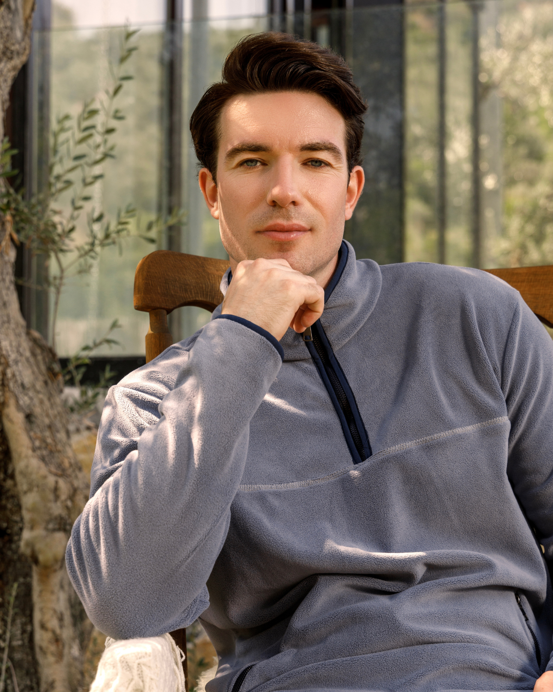 half neck zipper بيجاما رجالي كم طويل بنص سوستة