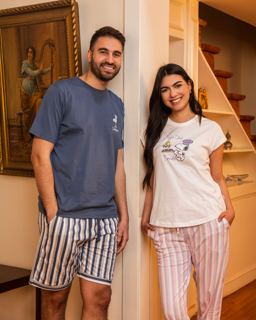 Eid Snoopy half sleeve pajamas shorts summer melton