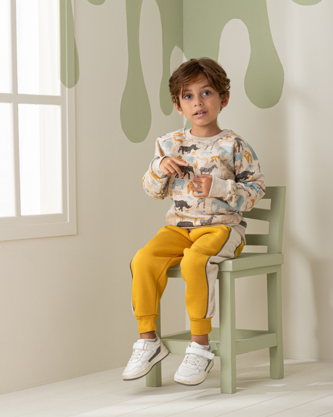 Zoo Animals Boys' Melton Cotton Pajamas