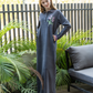 Women's nightgown, cashmere, collar and rose embroidered with a bouquet