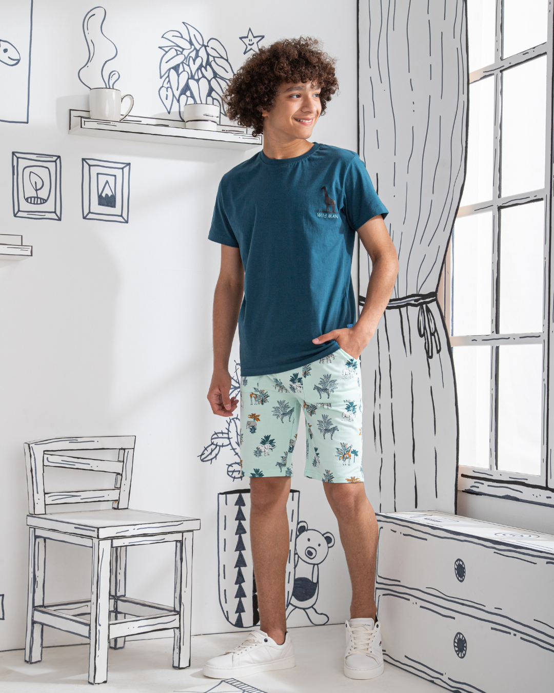 Jungle Adventure بيجاما اولادي نص كم وشورت