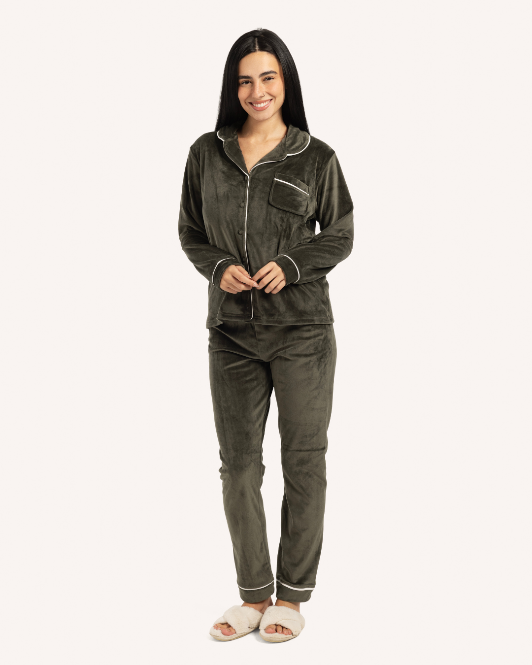 Plain classic women's pajamas