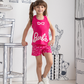 Barbie Girls' pajamas, T-shirt and Barbie shorts