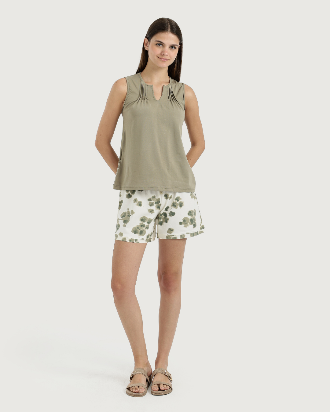 Women's Shorts Pajamas with Flowers
