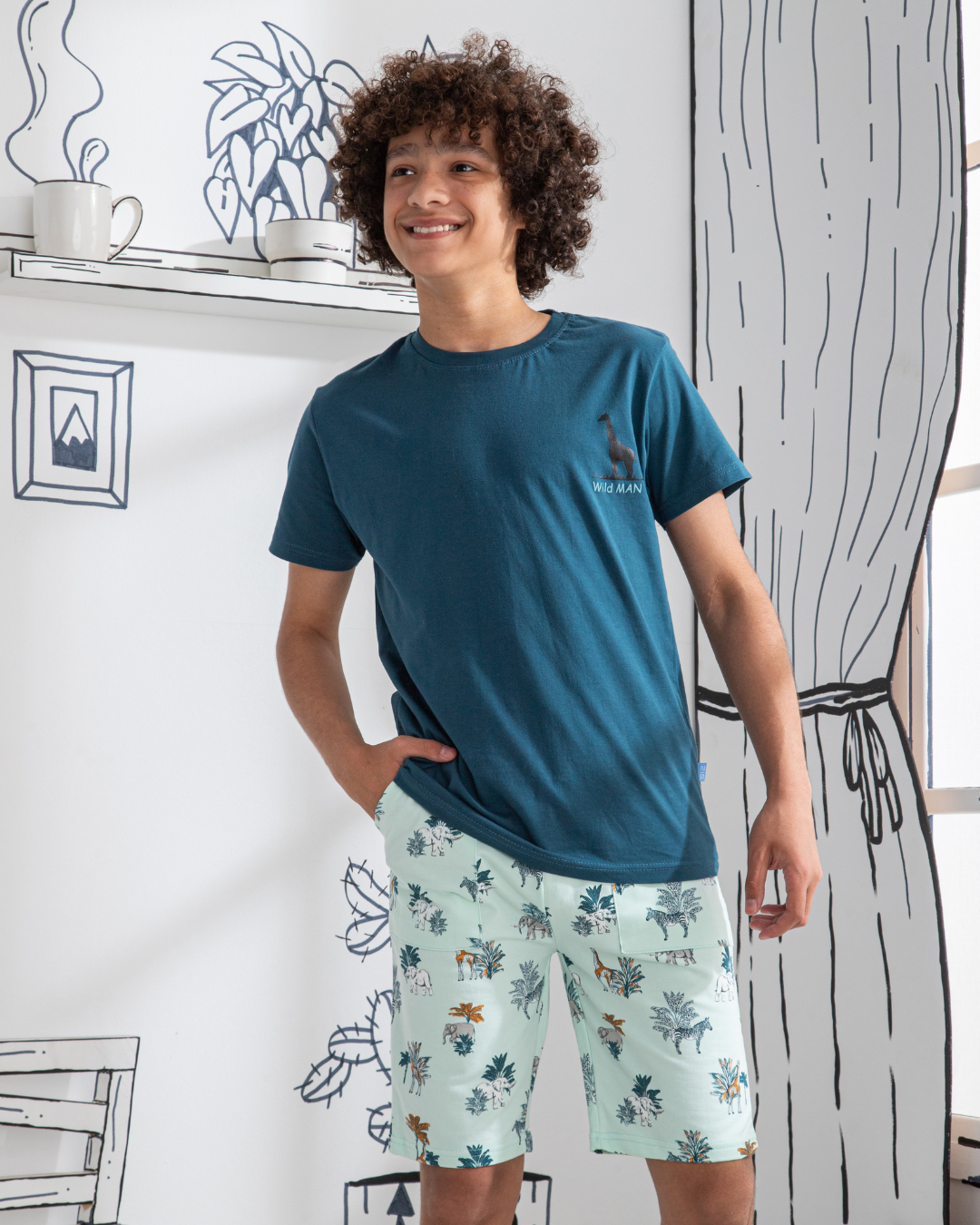 Jungle Adventure بيجاما اولادي نص كم وشورت