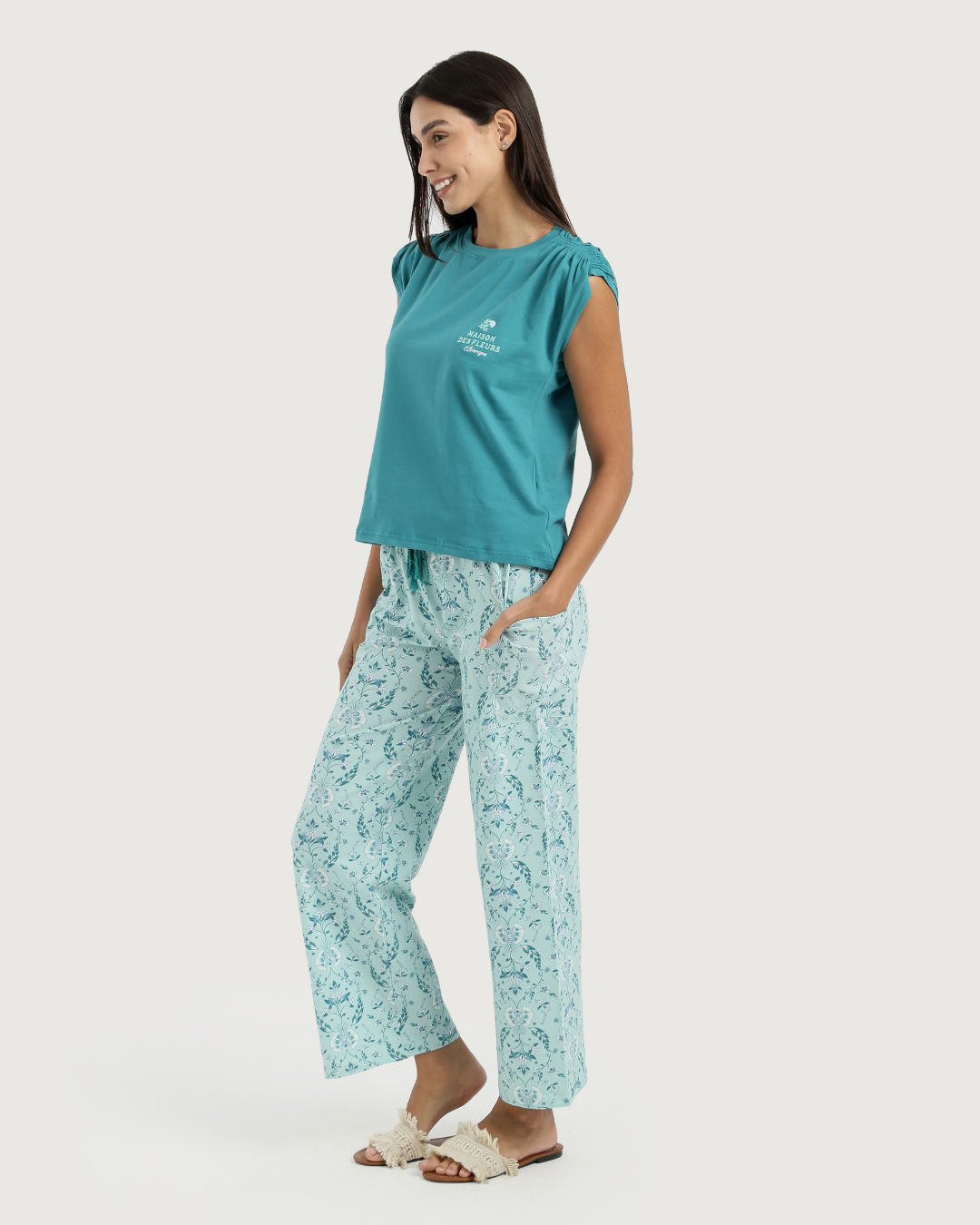 Women's Pajama Pants with Flowers