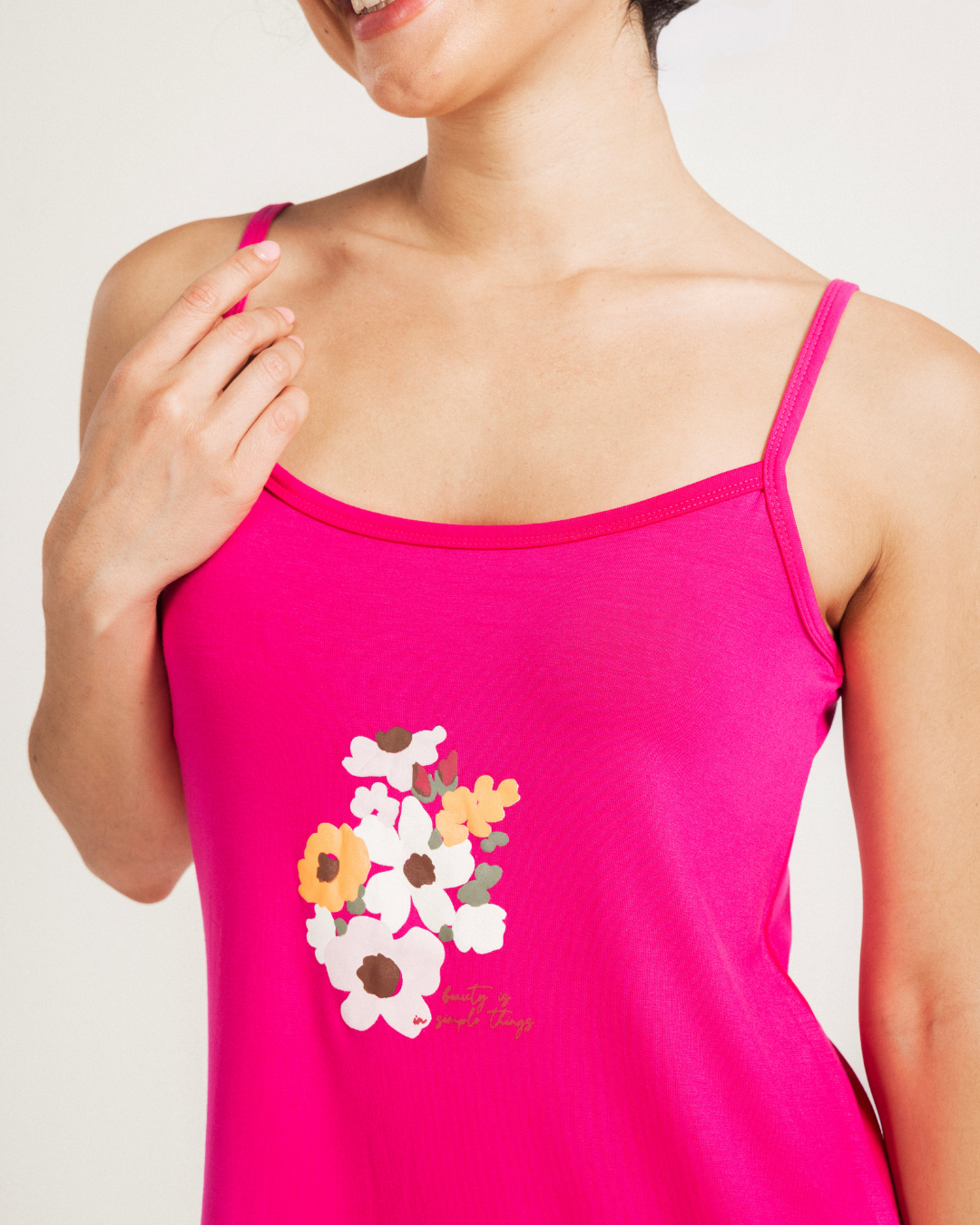 قميص حريمي حمالة ورود الصيف