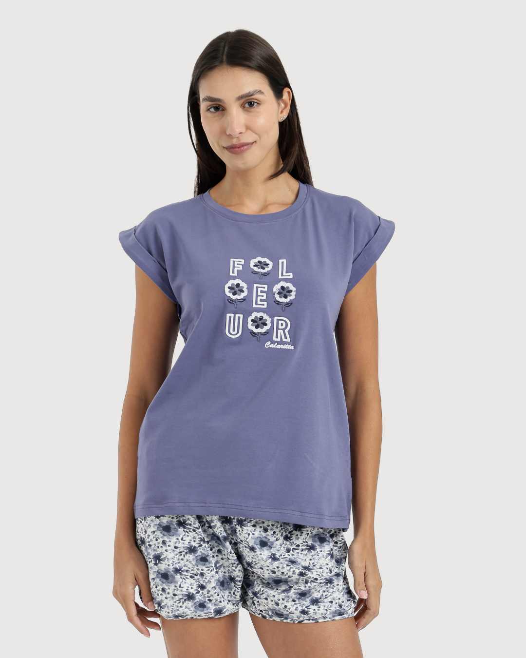 flower بيجاما حريمى شورت