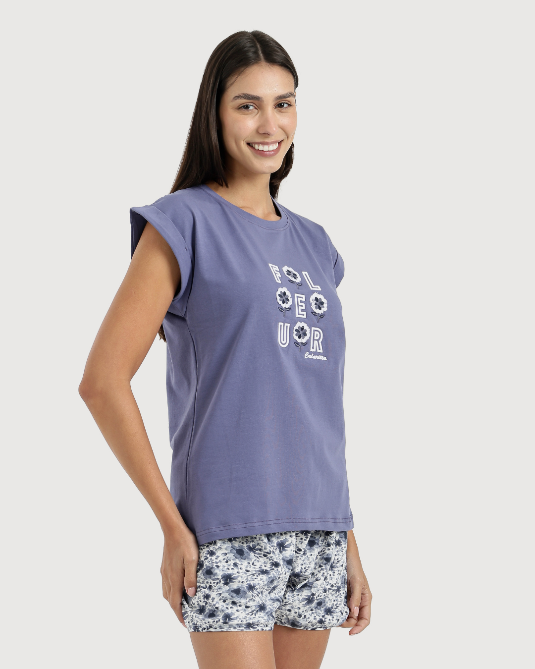 flower بيجاما حريمى شورت