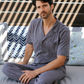 Men's Button-Up Pajamas with Toucan Print