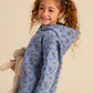 Girls' winter pajamas with a rose print