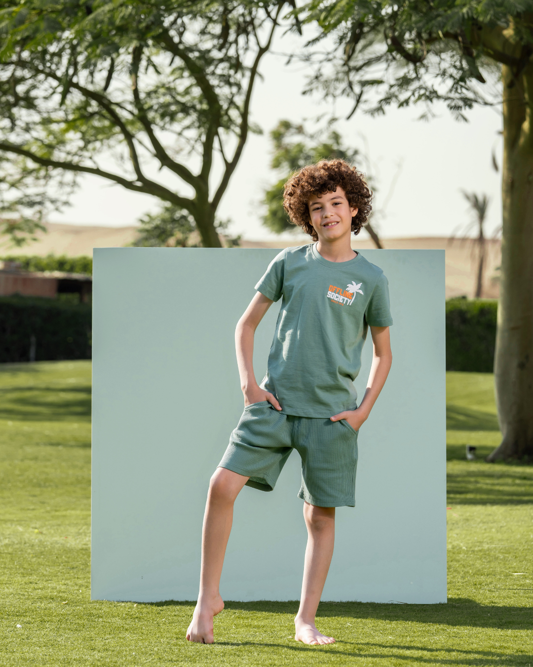 Pajama garçon hors ligne, demi leges, short