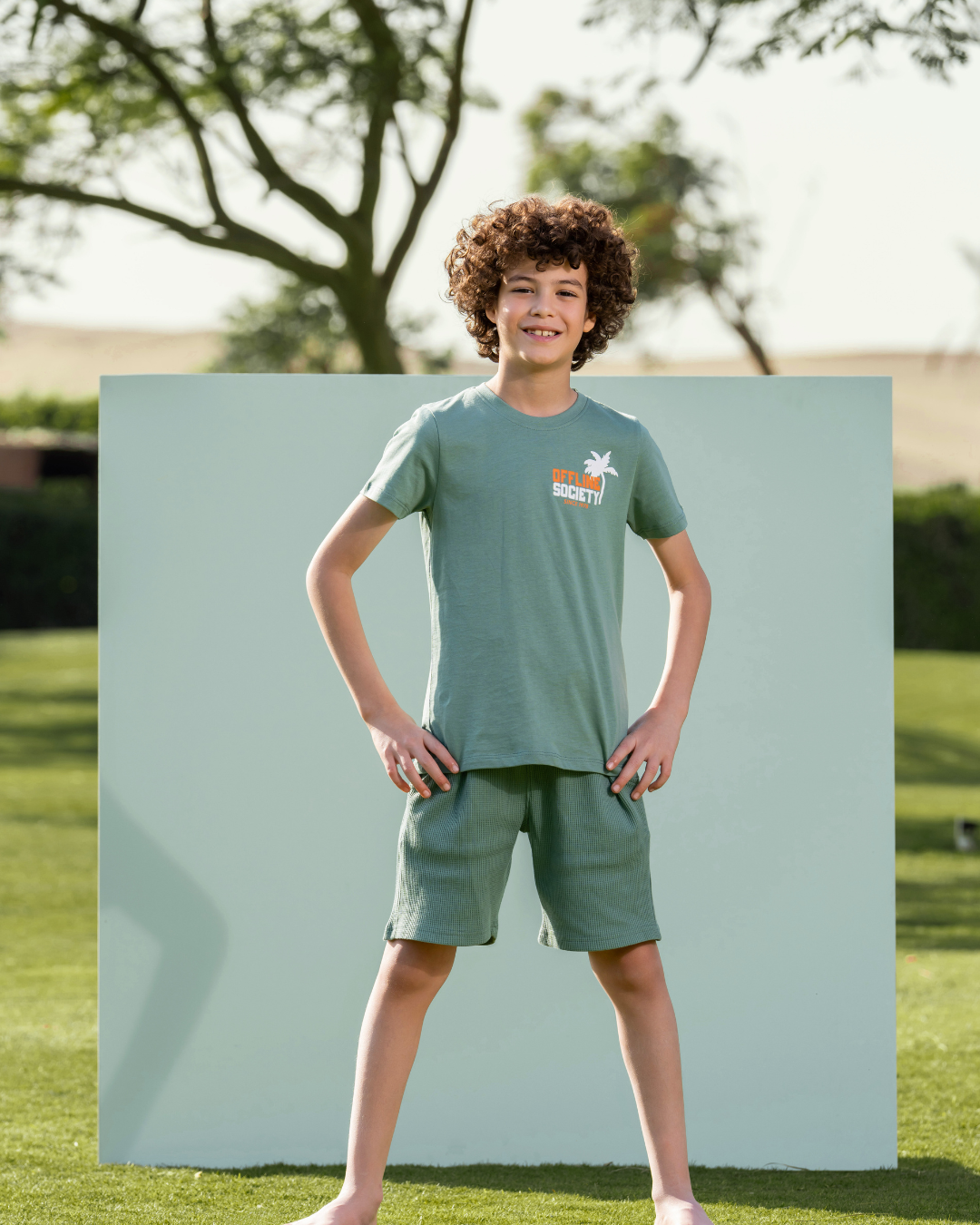 Pajama garçon hors ligne, demi leges, short