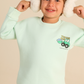 Boys' set in cute colors with a bulldozer print