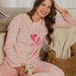 Pink Hearts Women's Long Sleeve Pajamas