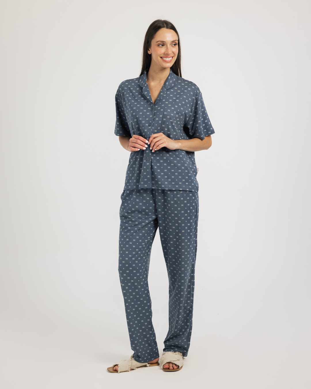 Paisley patternبيجاما حريمي بزراير