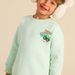 Boys' set in cute colors with a bulldozer print