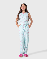 بيجاما بناتي للمراهقات بطبعة فواكه زاهية