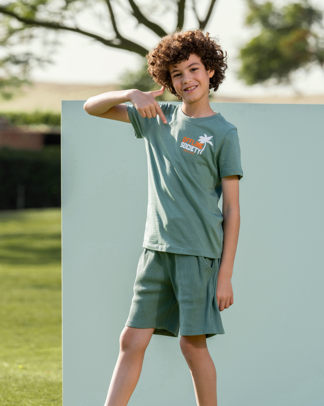 Pajama garçon hors ligne, demi leges, short