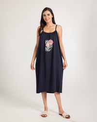 Cotton strap shirt with roses printing