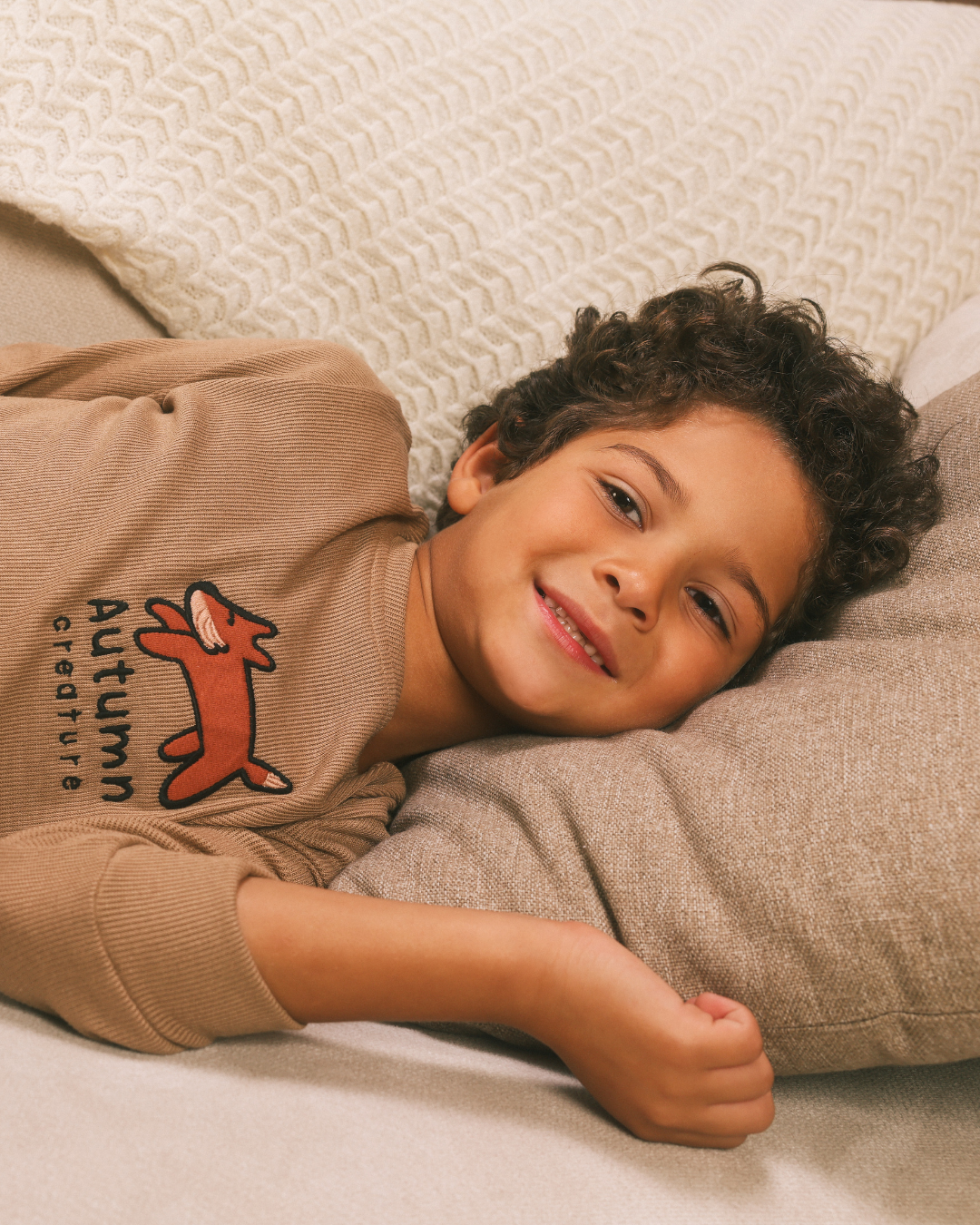 A Boy Autumn Vibes Pajama in Warm Colors