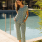 Mini Flower Women's pajamas with half sleeves and pentagram