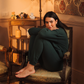 Melton loungewear set with front buttons