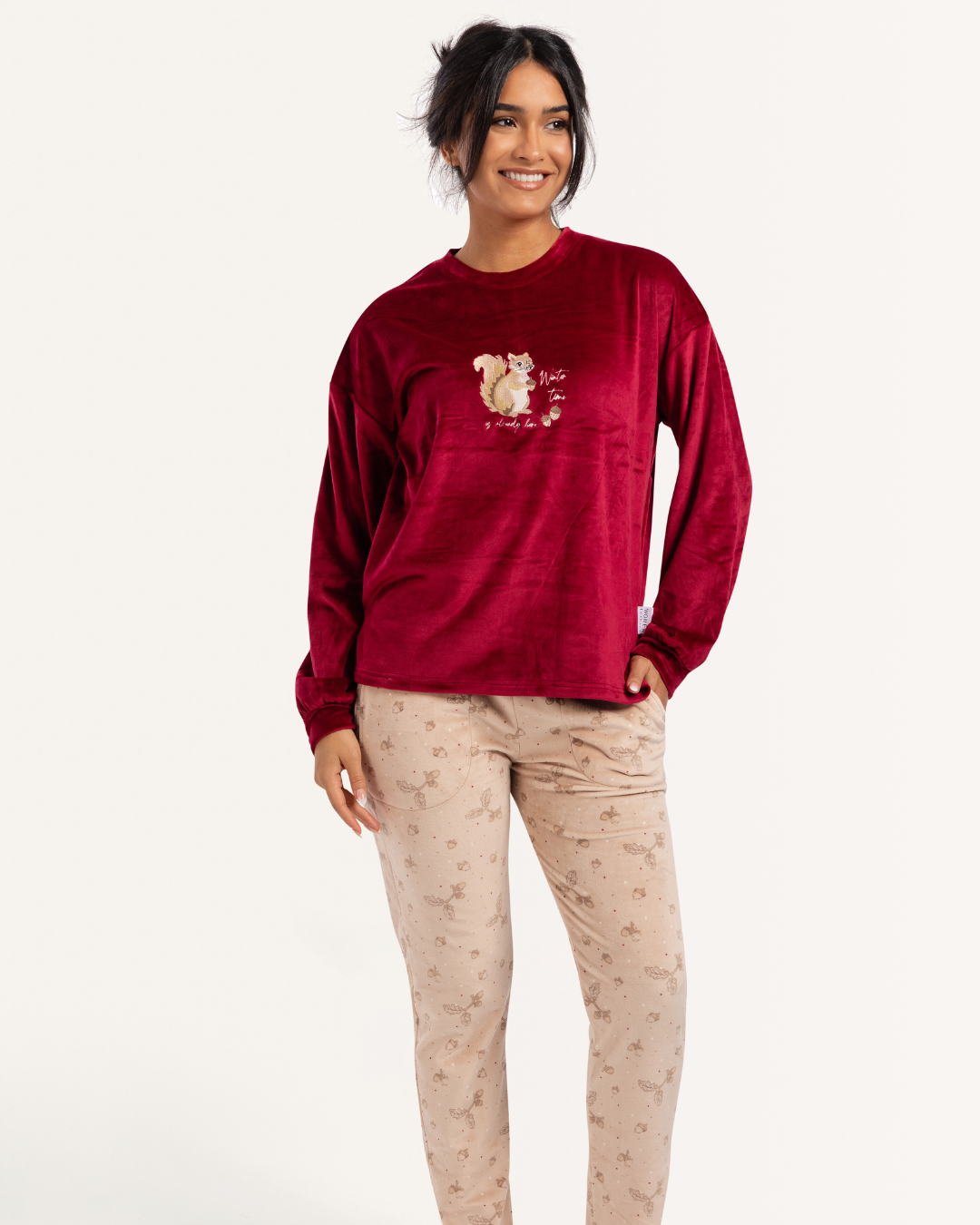 بيجاما بنطلون و توب كم باف وقت الشتاء