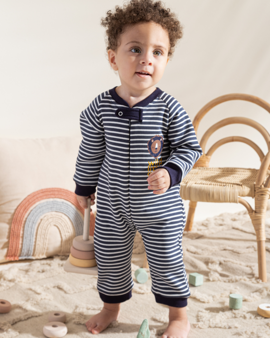 Boys melton romper wild little one