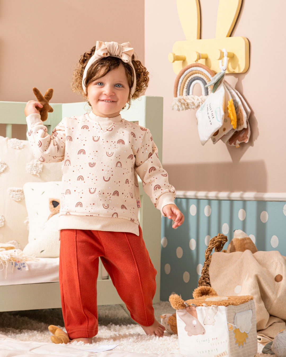Cute Rainbow بيجاما بيبي بناتي ليجن