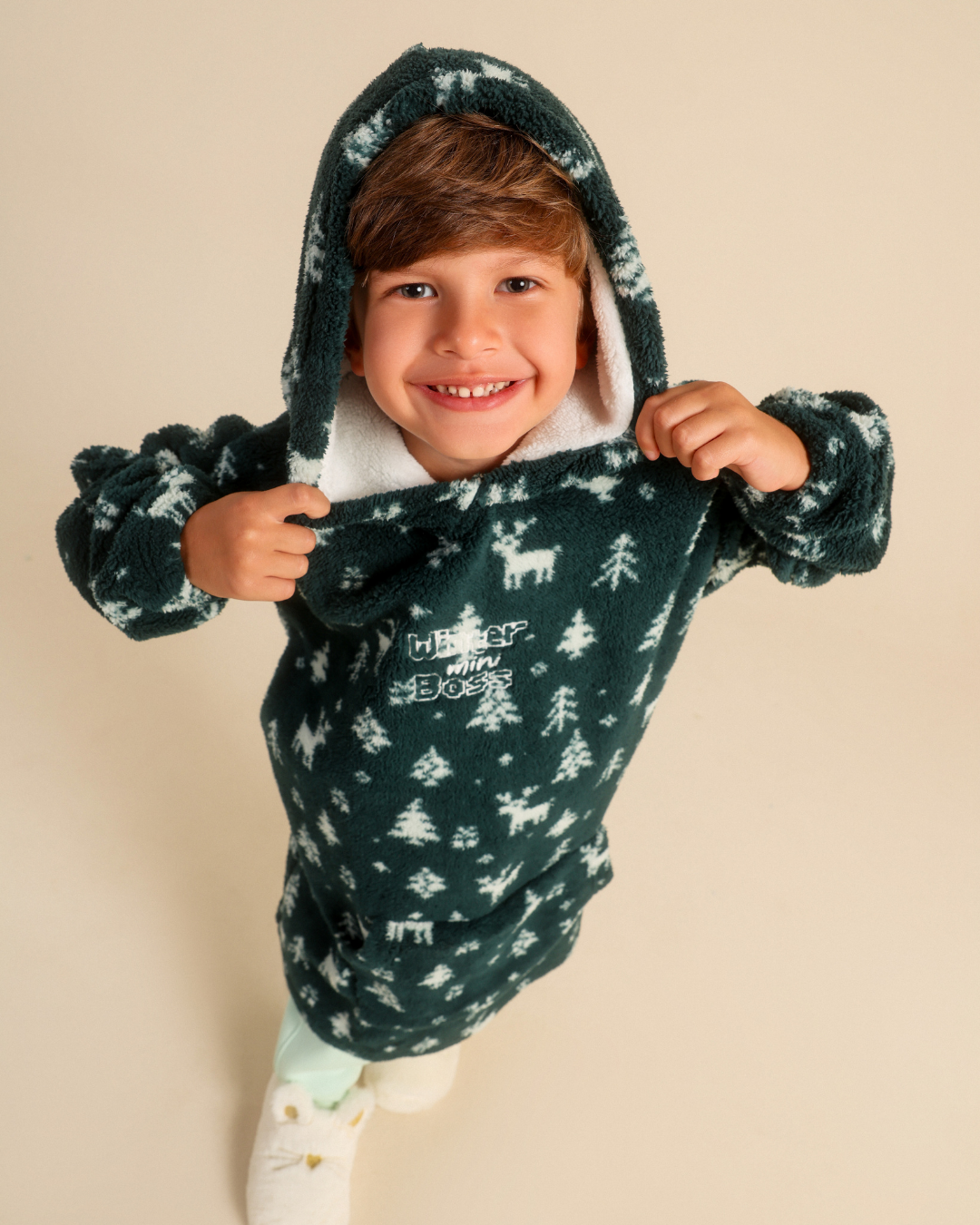 Pixeled winter forest Boys Wearable blanket