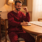 Henley pajamas with printed pants
